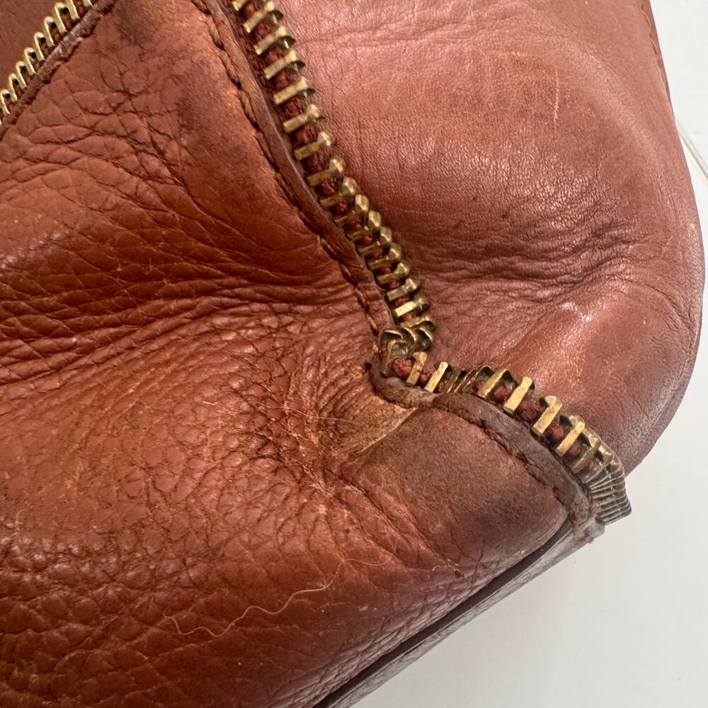 Botkier Brown Leather Tote Bag Pebbled Leather Zipper Detail Snap Soho Read - Picture 5 of 14